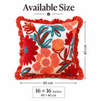 Coral Vine Embroidered Cushion Cover