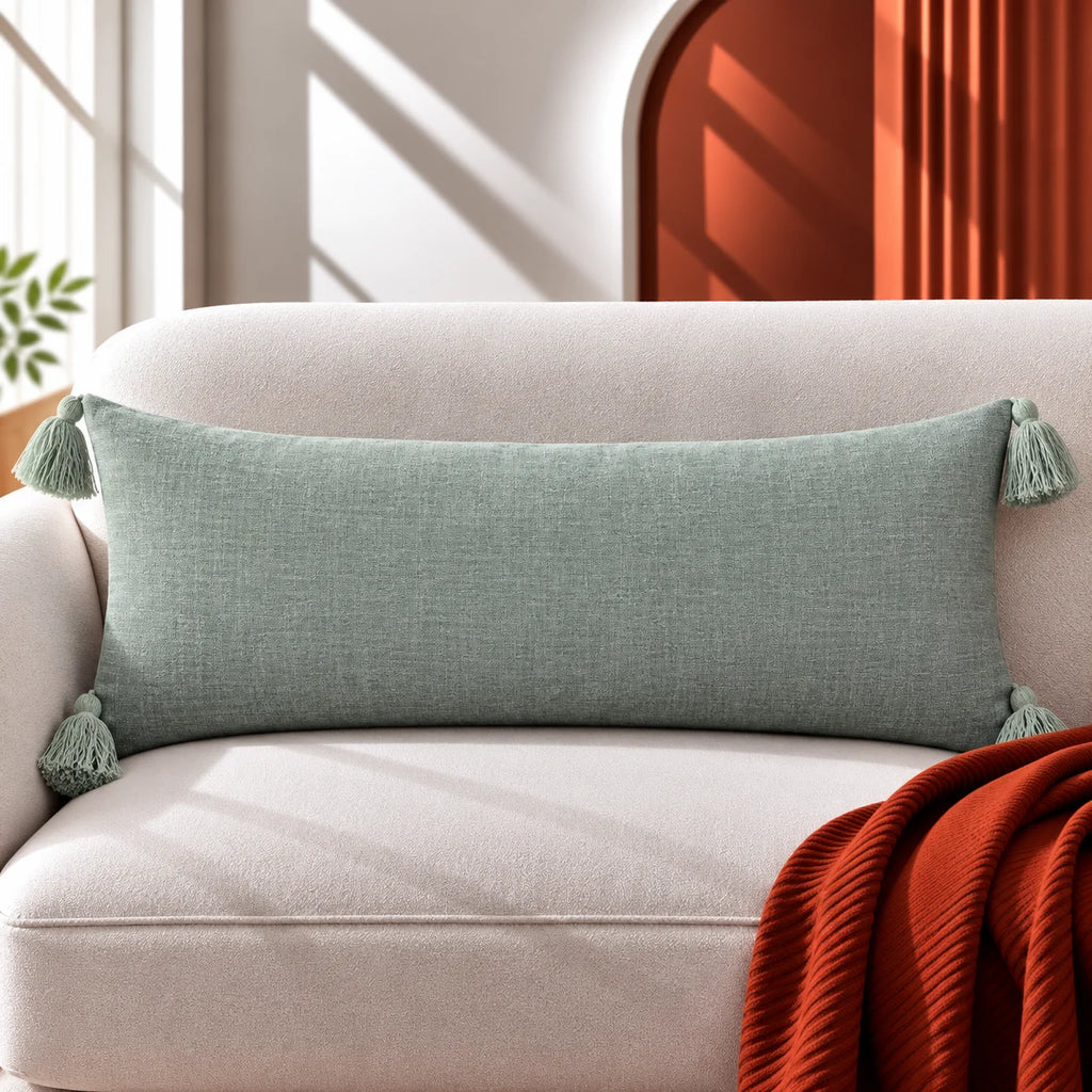 Luxe Solid Jacquard Lumbar Cushion Cover