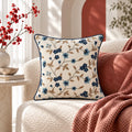 Blue Vine Embroidered Cushion Cover