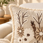 Wildflower Haven Embroidered Cushion Cover