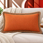Rustic Charm Jute Lace Cushion Cover