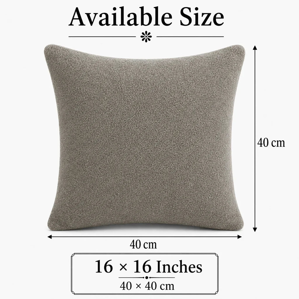 Solid Reversible Boucle Cushion Cover