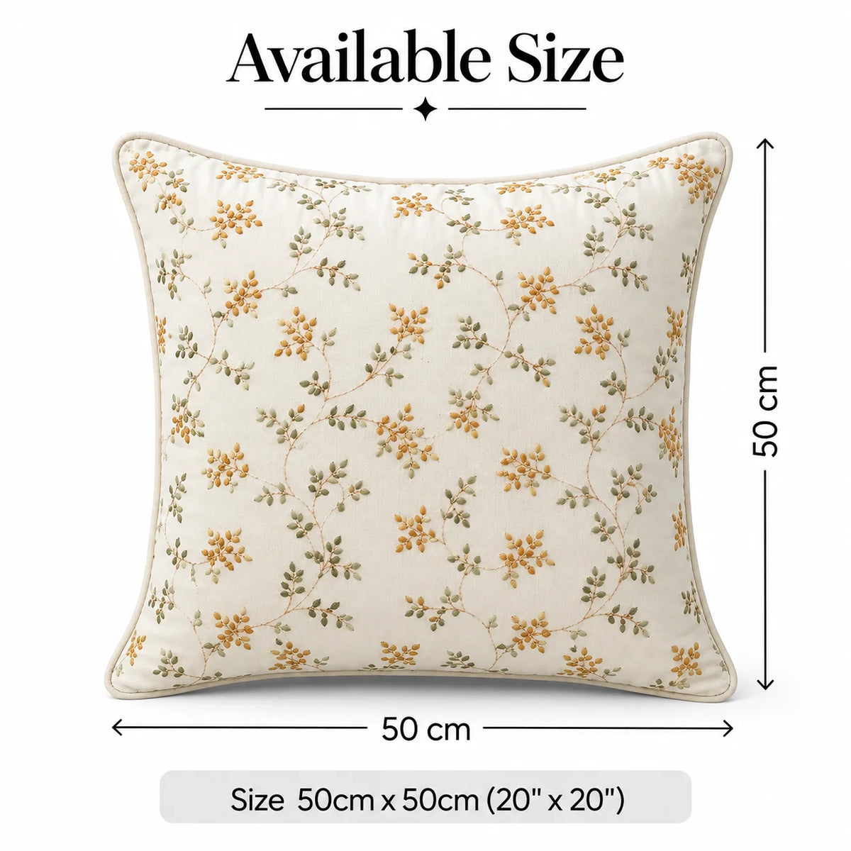 Artisan Bloom Embroidered Cushion Cover