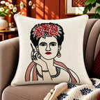 Artistic Canvas Embroidered Cushion Cover