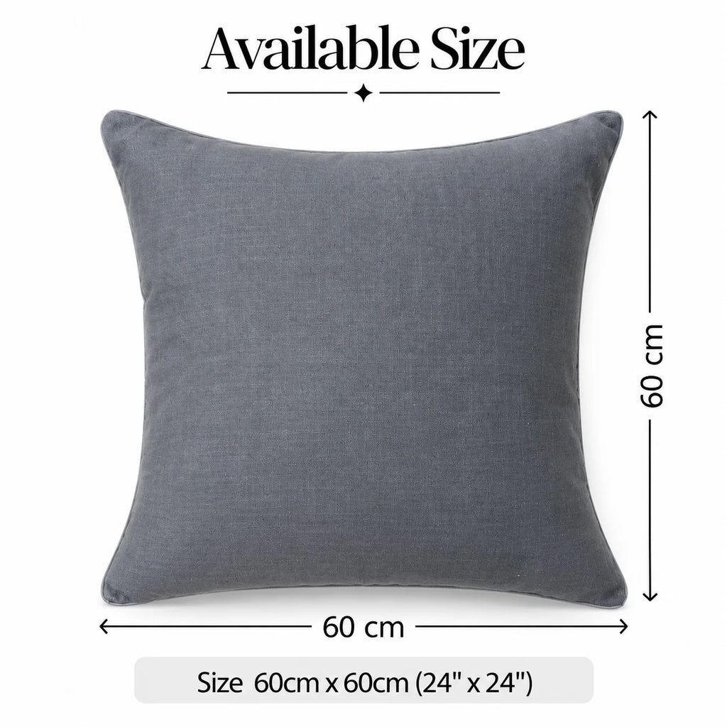 Ivory Garden Slub Embroidered Cushion Cover