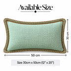 Sky Mist Jute Lace Cushion Cover