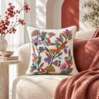 Colorielle Floral Embroidered Cushion Cover