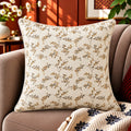Botanical Mosaic Embroidered Cushion Cover