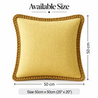 Lemon Delight Jute Lace Cushion Cover