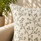 Botanical Tapestry Embroidered Cushion Cover