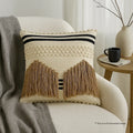 Striped fringe - Premium Cushion Cover