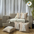 Export House Cotton Tufted Cushion Cover -  Size:40cm X 40cm (16" X 16")