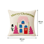 Pink Cottage Christmas Cushion Cover