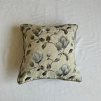 Grey Blossom Embroidered Cotton Cushion Cover