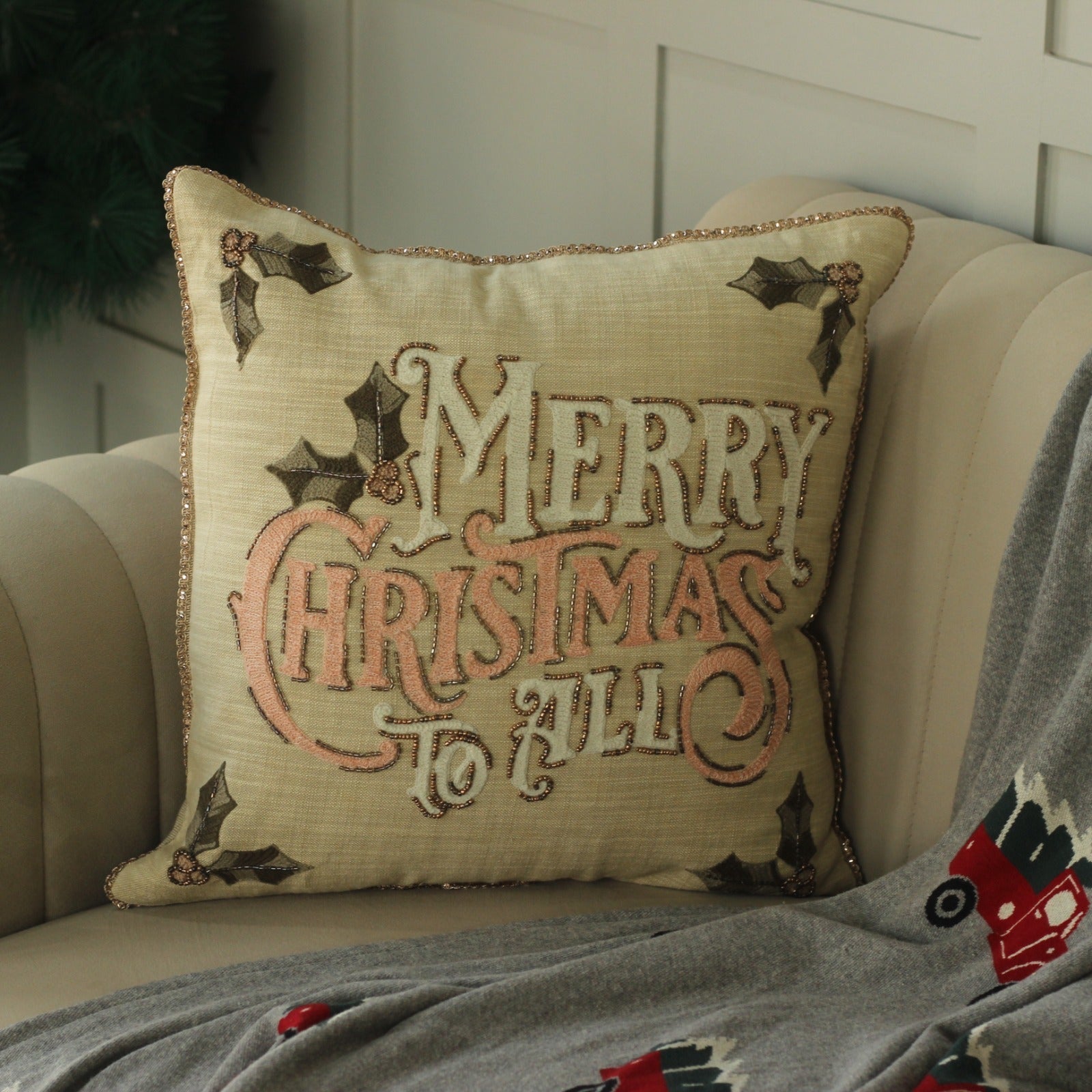 Embroidered CHRISTMAS CUSHION COVERS