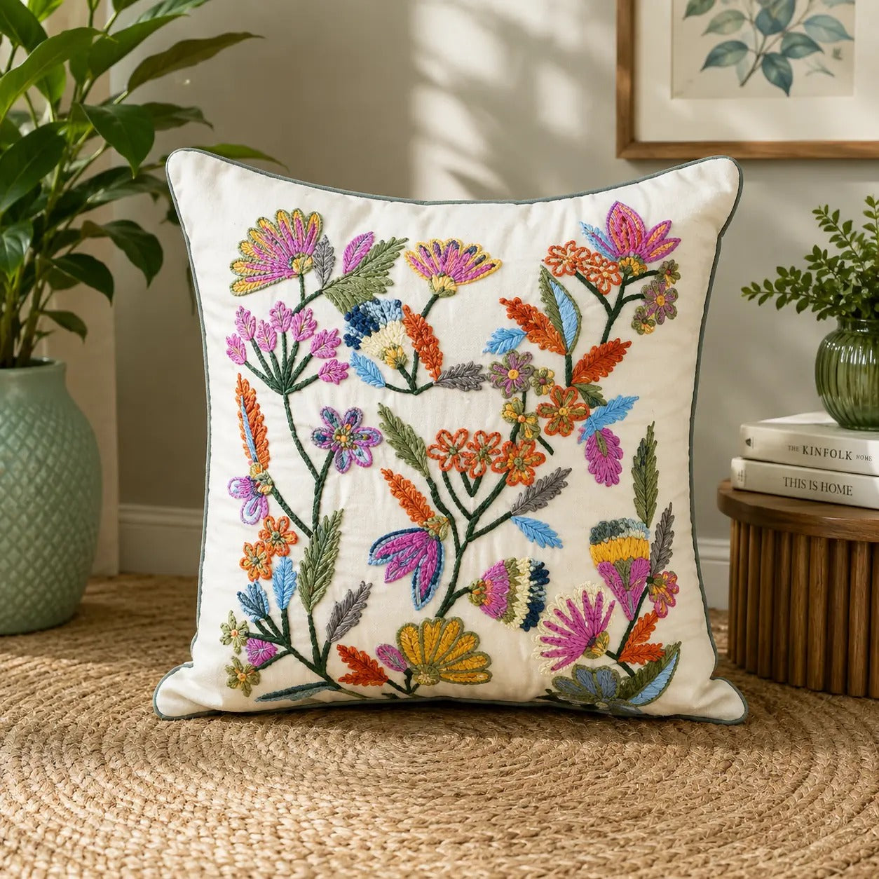 Premium Embroidered Cushion Cover