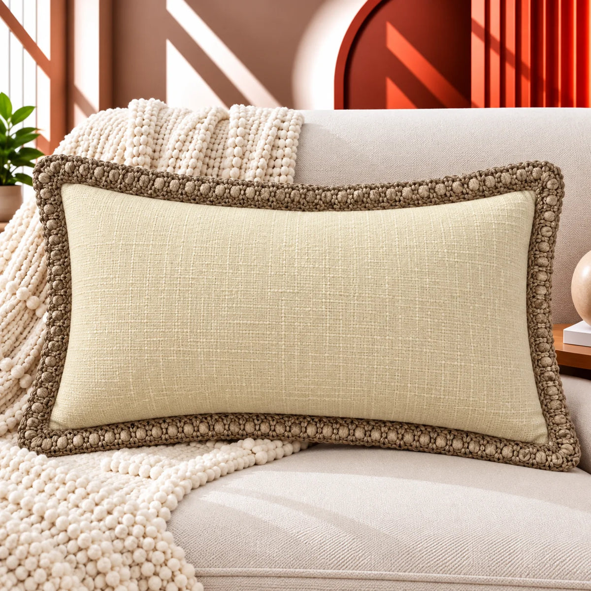 Sandstone Luxe Slub Cushion Cover