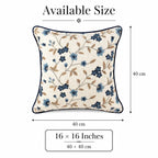 Blue Vine Embroidered Cushion Cover
