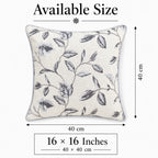 Grey Vine Embroidered Cushion Cover