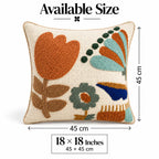 Harvest Bloom Embroidered Cushion Cover