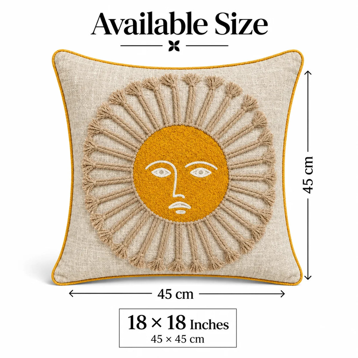 Sun Face Chicken Embroidered Cushion Cover