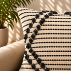 Sleek Striped Monochrome Cushion Cover
