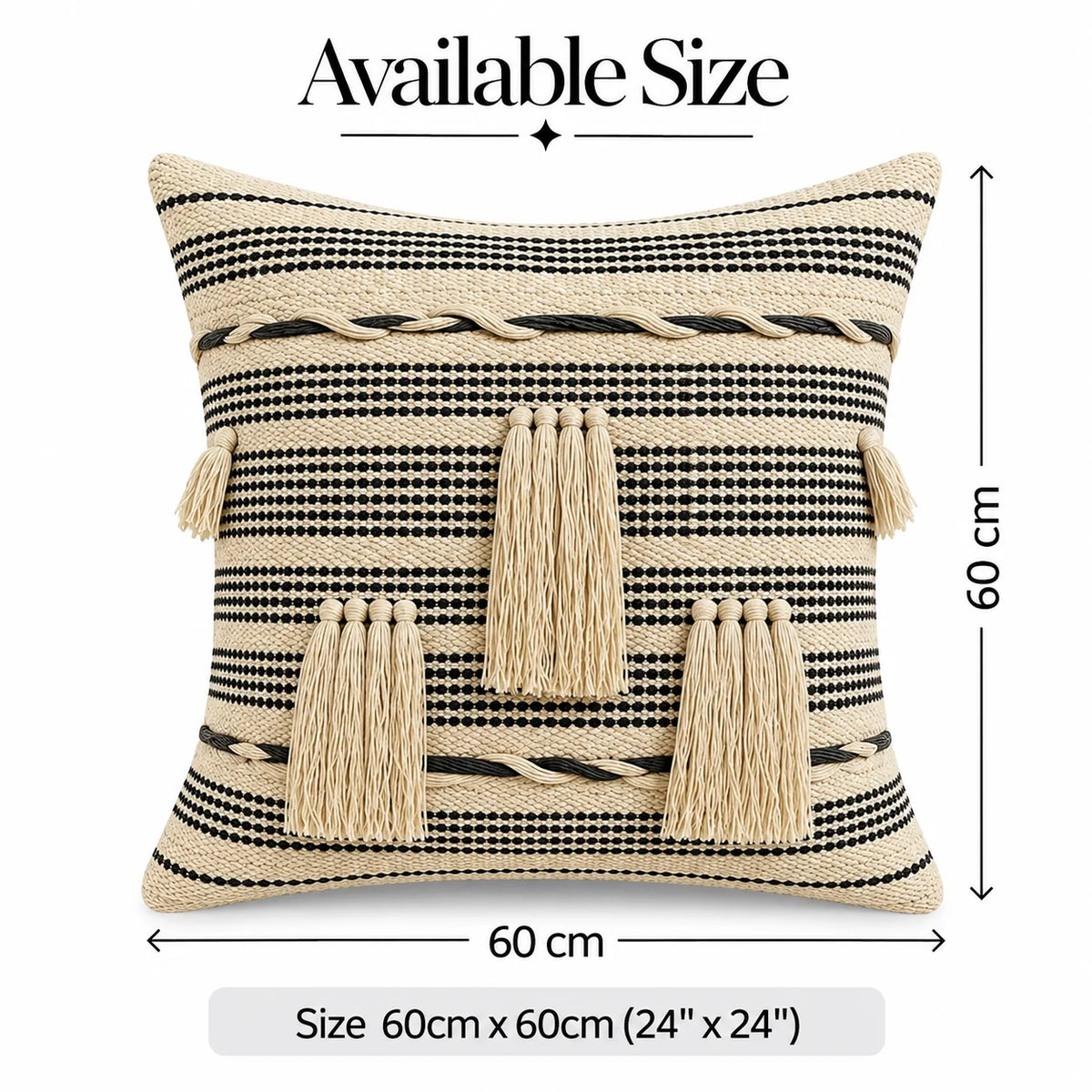 Geometric Embroidered Cotton Cushion Cover