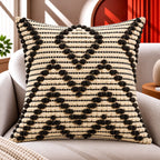 Cocoa Cream Knot Boho Cotton Cushion Cover