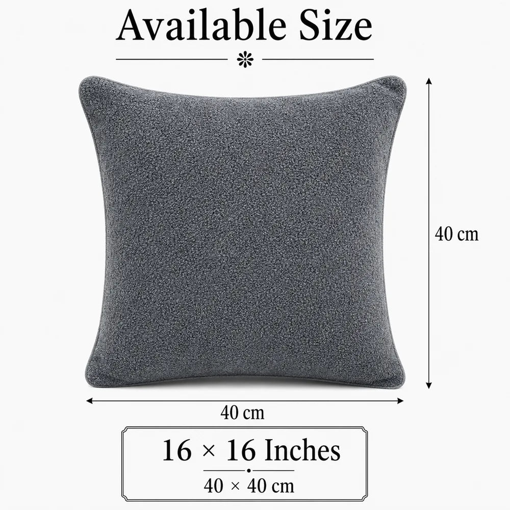 Luxe Boucle Charcoal Cushion Cover