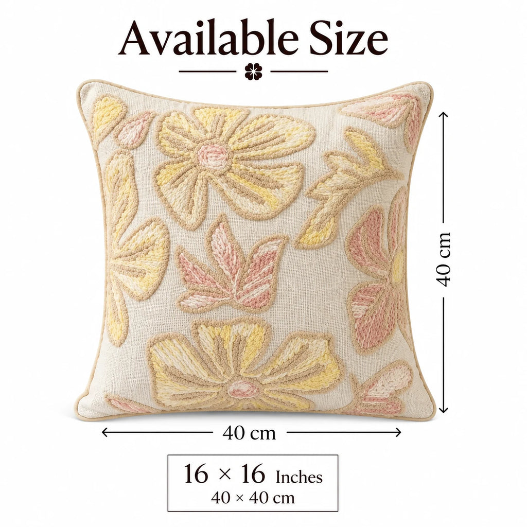 Petalora Embroidered Cushion Cover