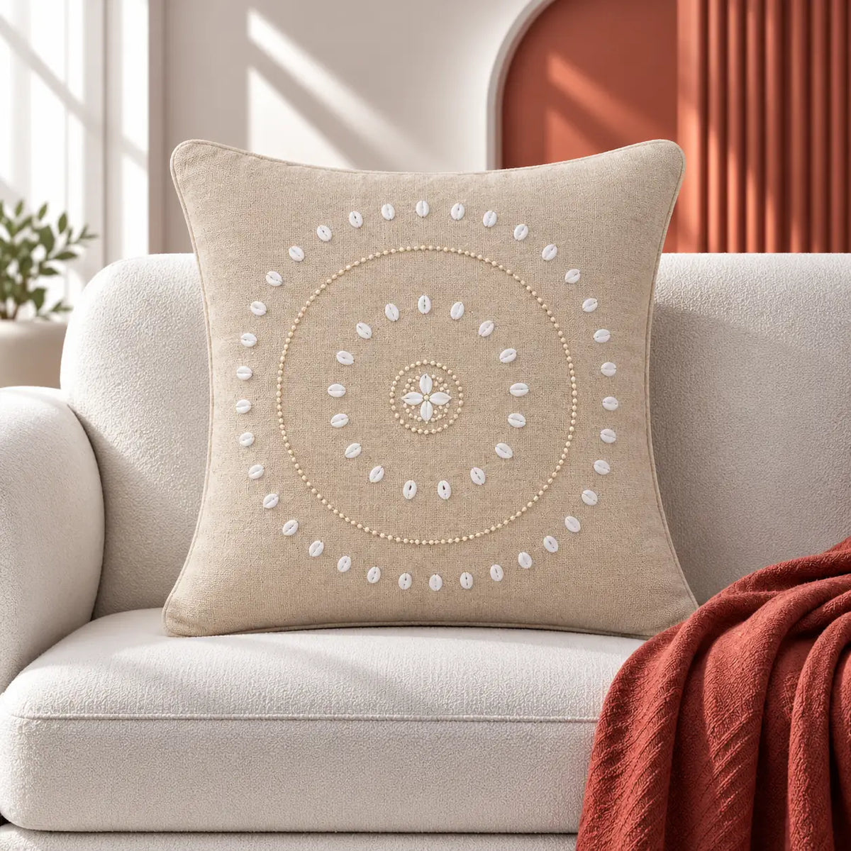 Pebblenote Beaded Cushion Cover