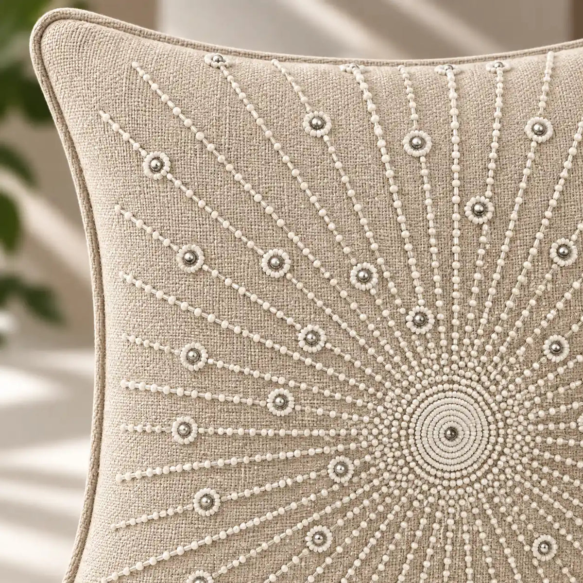 Aureline  Beaded Cushion Cover