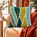 Green Peaks Embroidered Cushion Cover