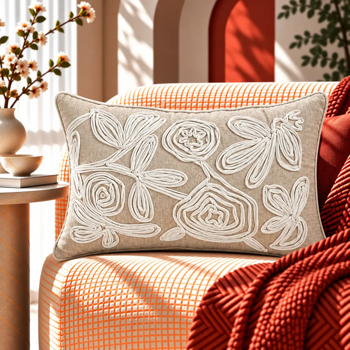 Loop Flower Premium Cushion Cover