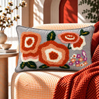Autumn Bloom Embroidered Cushion Cover