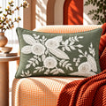 Olive Garden Embroidered Lumbar Cushion Cover