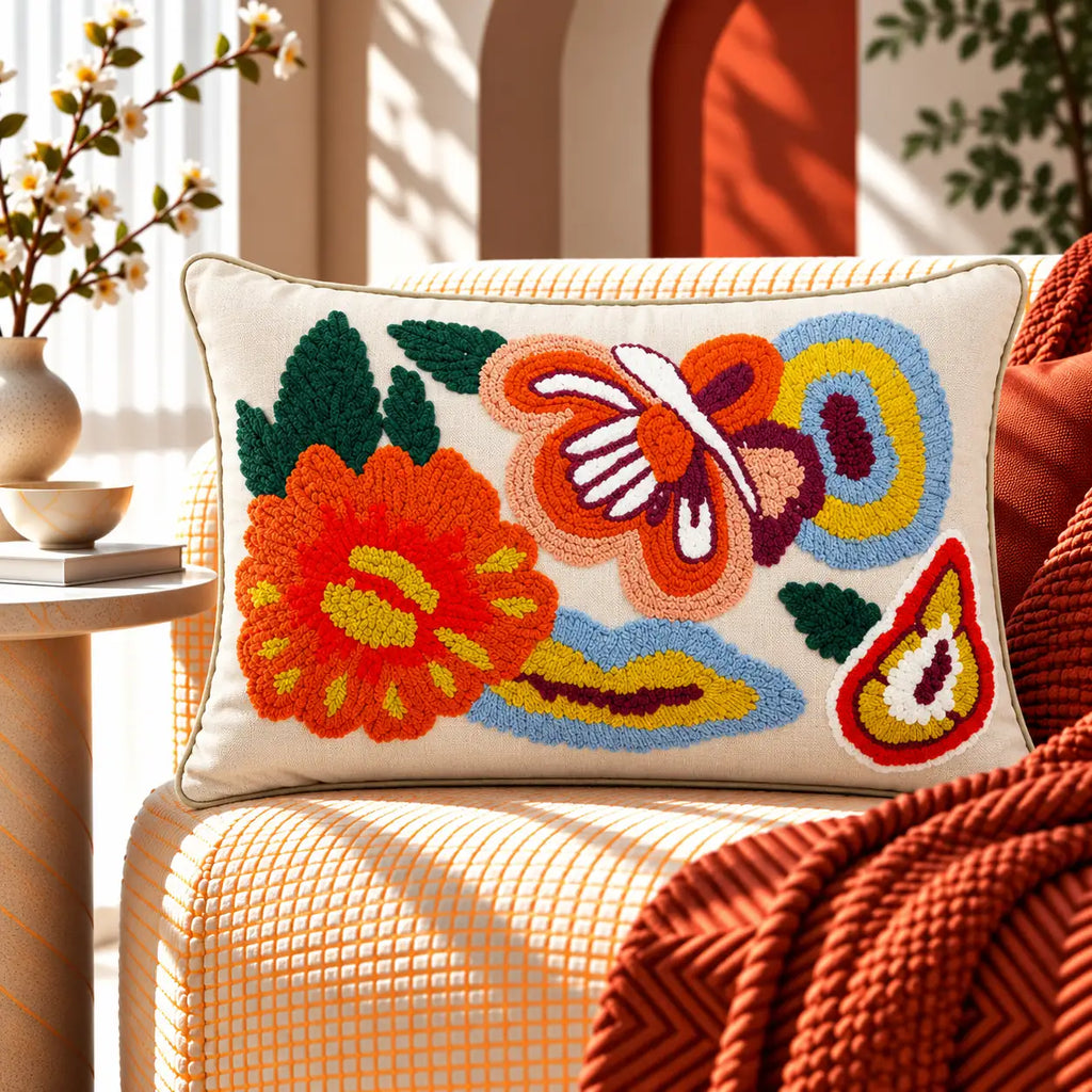 Color Garden Embroidered Cushion Cover