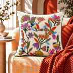 Color Meadow Embroidered Cushion Cover