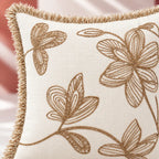 Petal Trace Embroidered Cushion Cover