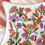 Colorielle Floral Embroidered Cushion Cover