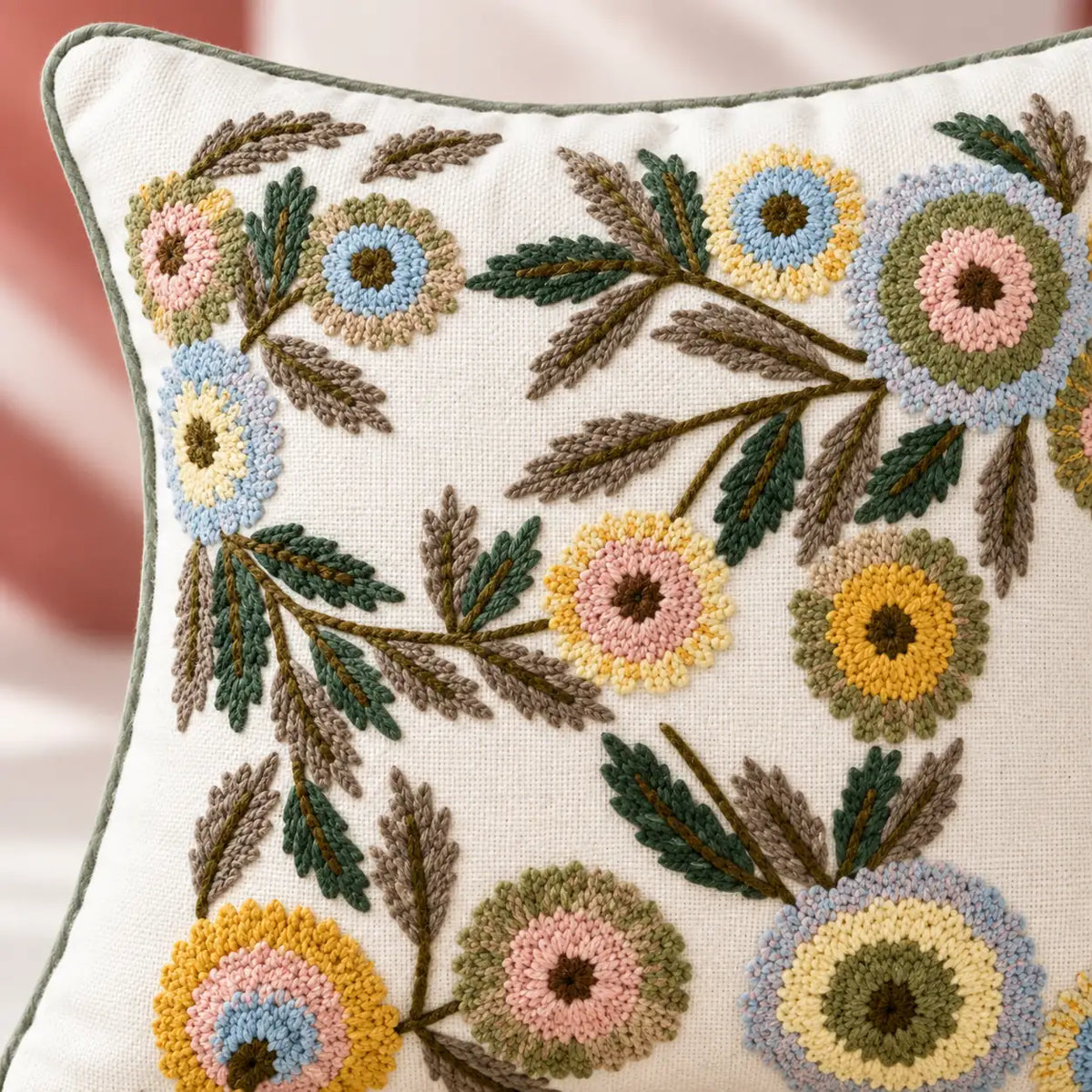 Colorweave Embroidered Cushion Cover