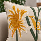 Aurela Bird Embroidered Cushion Cover