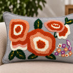 Autumn Bloom Embroidered Cushion Cover