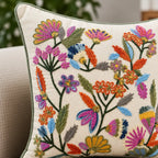 Color Meadow Embroidered Cushion Cover
