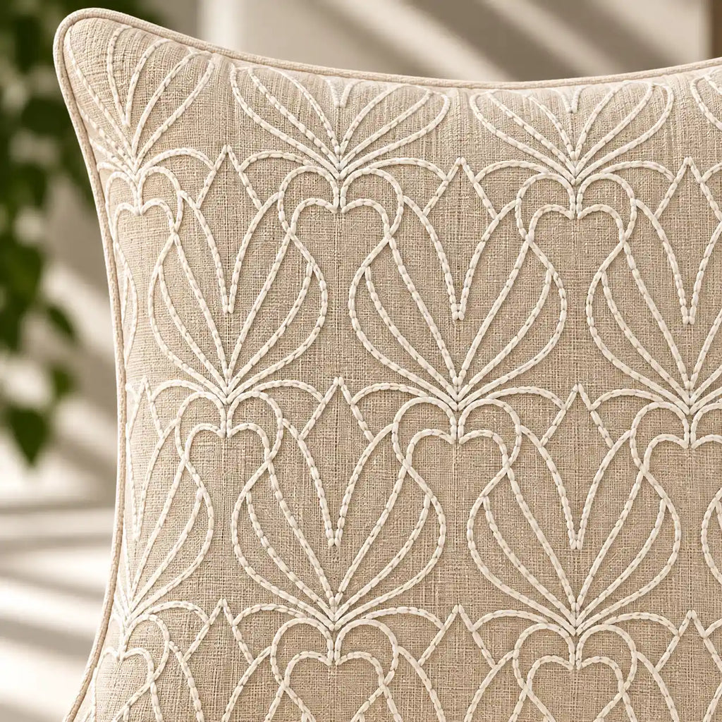 Petal Pattern Beaded Cushion Cover