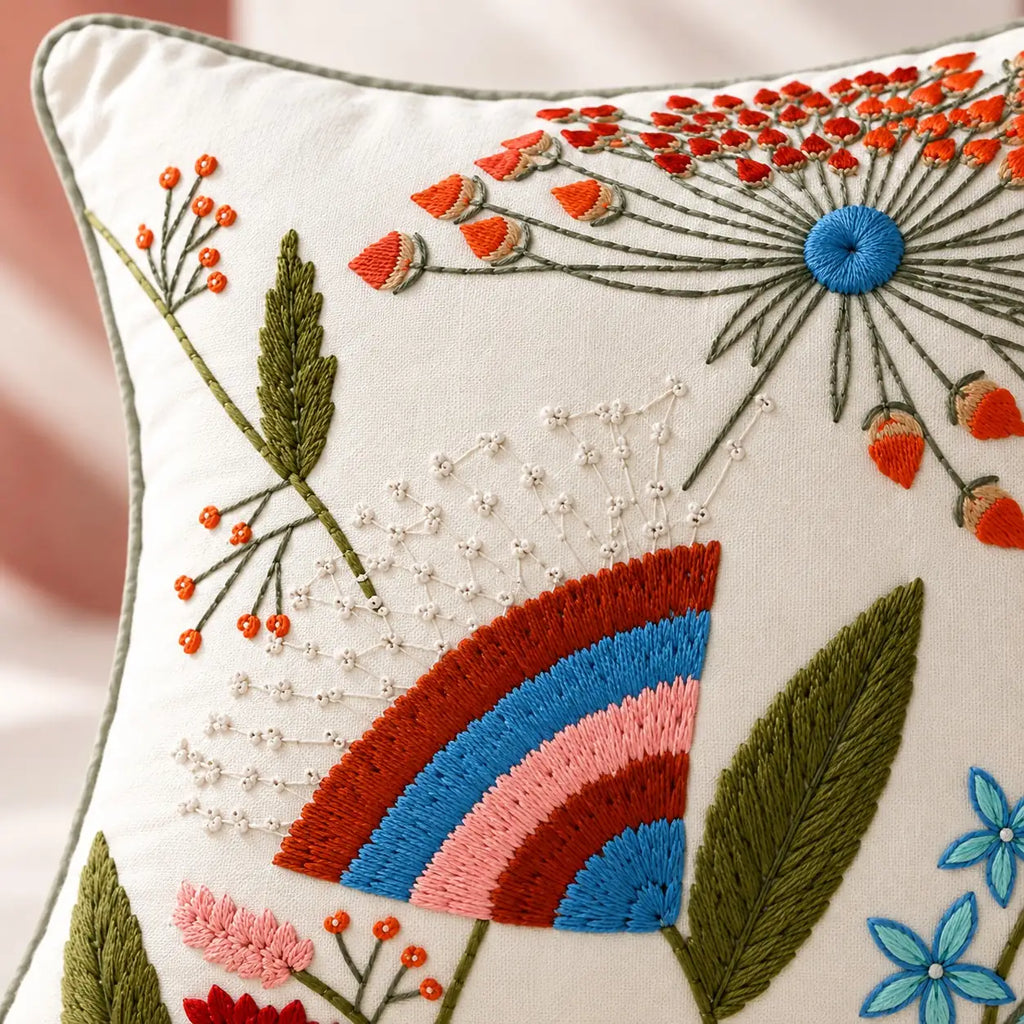 Colorvelle Embroidered Cushion Cover