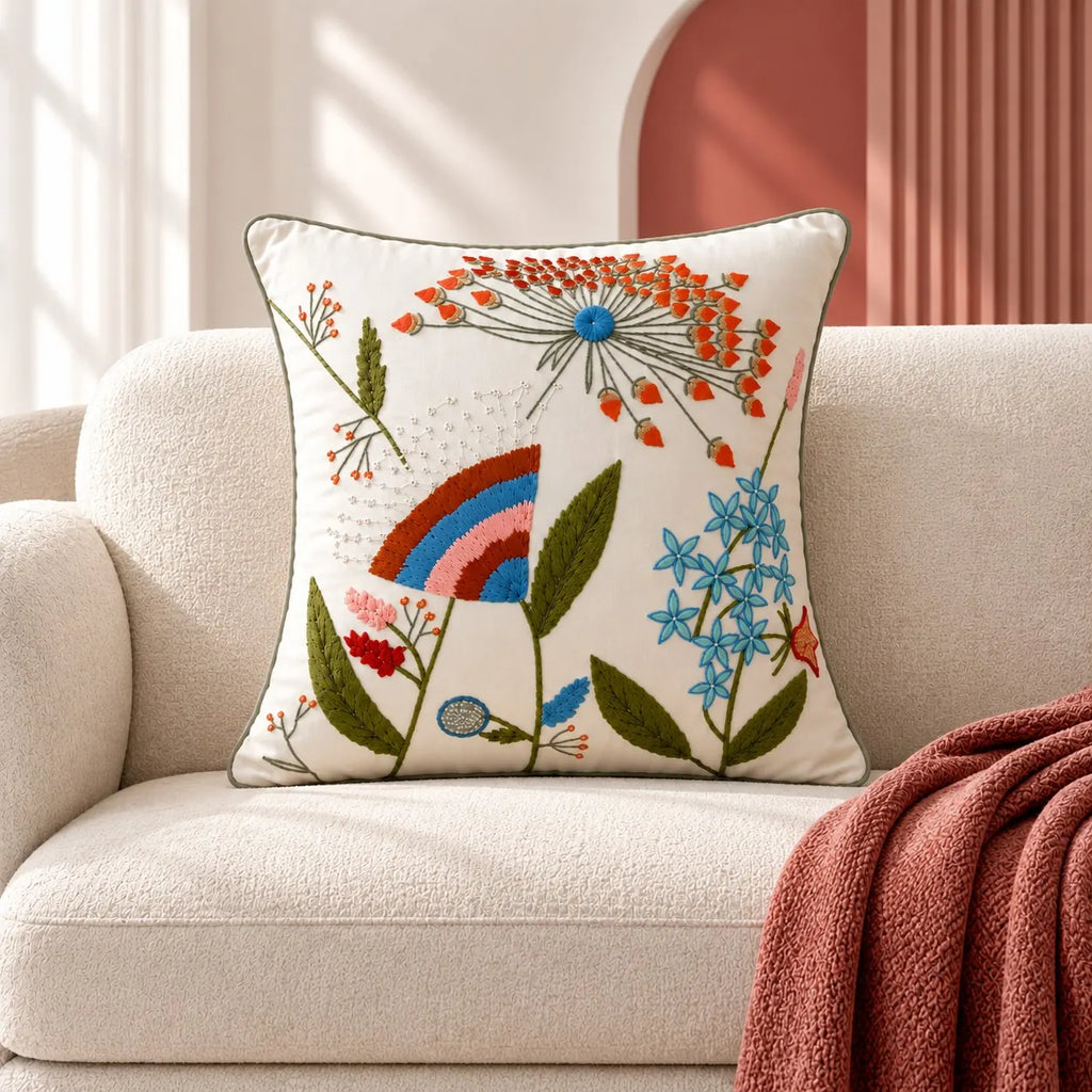 Colorvelle Embroidered Cushion Cover