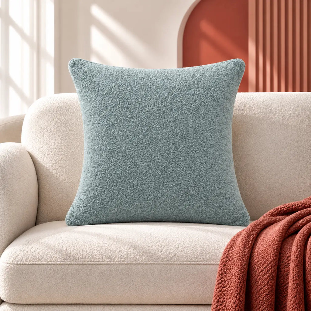 Luxe Boucle Sage Green Cushion Cover