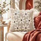 Daisy Ruffle Premium Embroidered Cushion Cover
