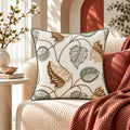 Leaf Trail Embroidered Cushion Cover